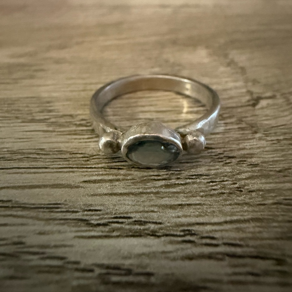 Elegant Silver Ring with Blue Stone